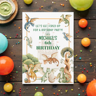 Whimsical Dragon Birthday Invitation