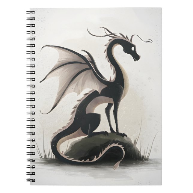 Whimsical Dragon Illustration  Notebook (Front)