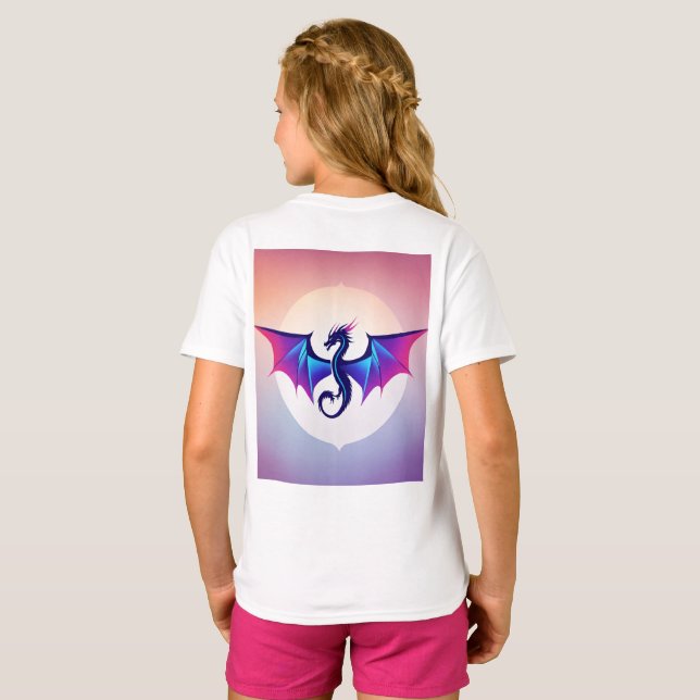 Whimsical Dragon Watercolor T-Shirt (Back Full)