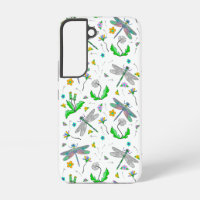 Whimsical Dragonflies and Dandelions Hand Drawn
