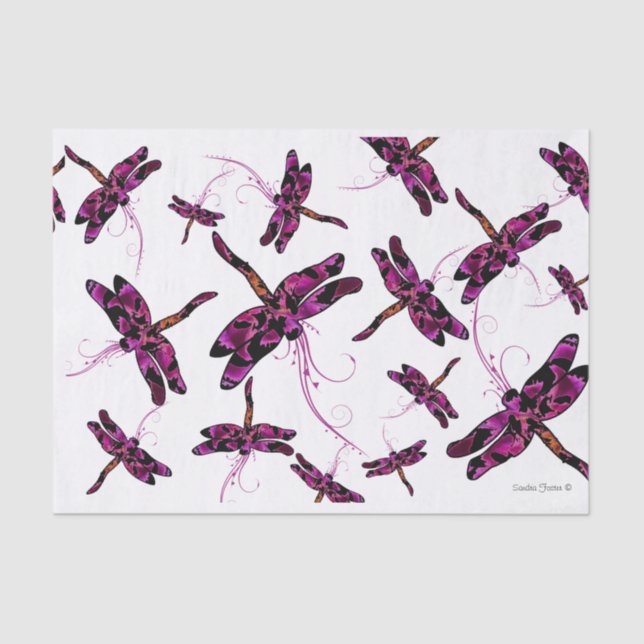 Whimsical Dragonflies Tissue Paper (Front)