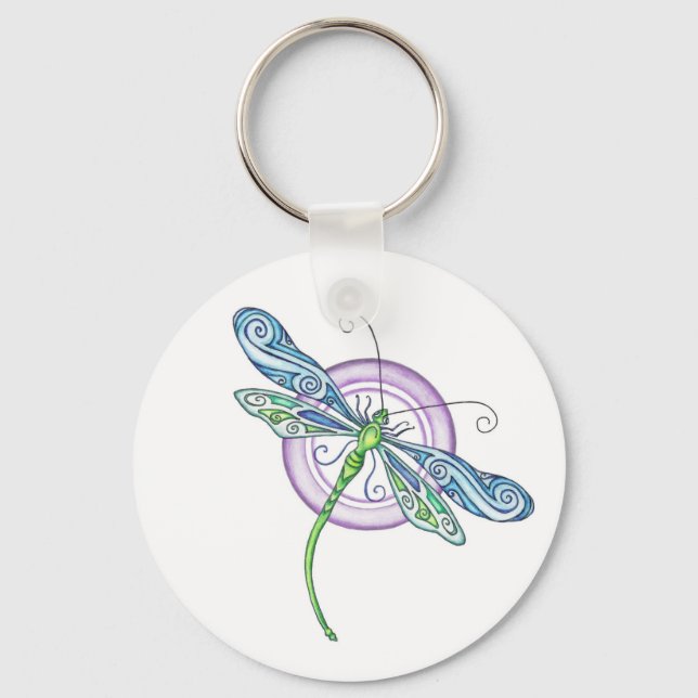 Whimsical Dragonfly Key Ring (Front)
