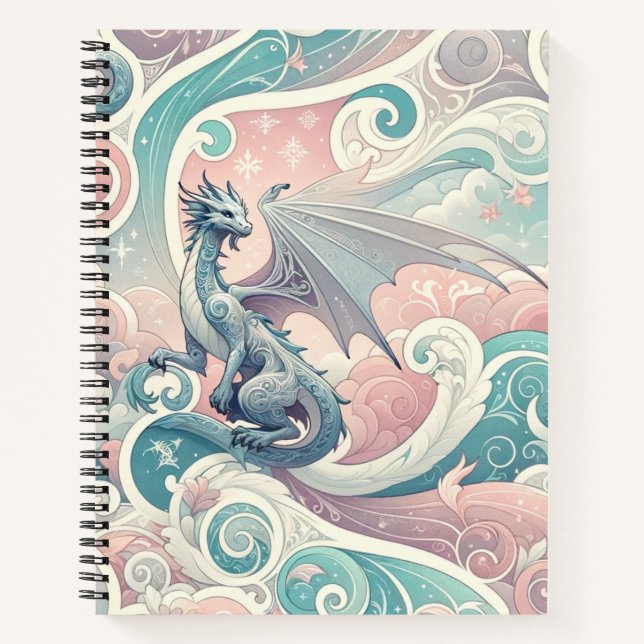 Whimsical Drakes: Pastel Dragon Fantasy Notebook (Front)