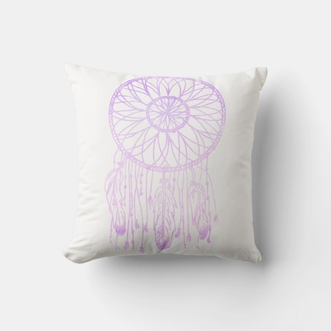 Whimsical Dream Catcher Lavender Watercolor Cushion (Front)