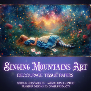 Whimsical Dream Wonderland Fantasy Alice Decoupage Tissue Paper