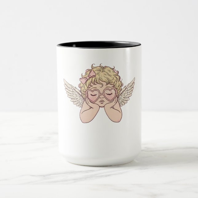 Whimsical Dreamscape Cherub with Hear Mug (Center)
