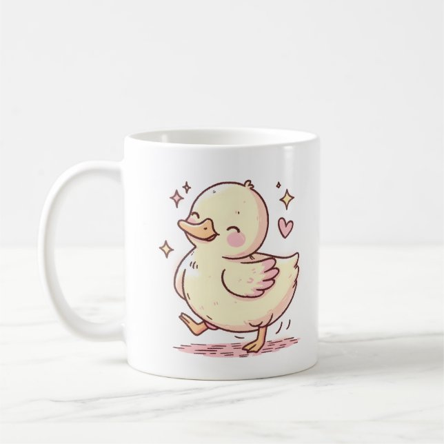 Whimsical Duck with Playful Charm Coffee Mug (Left)