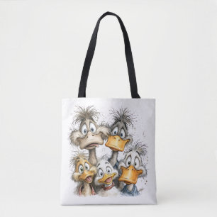 Whimsical ducks tote bag