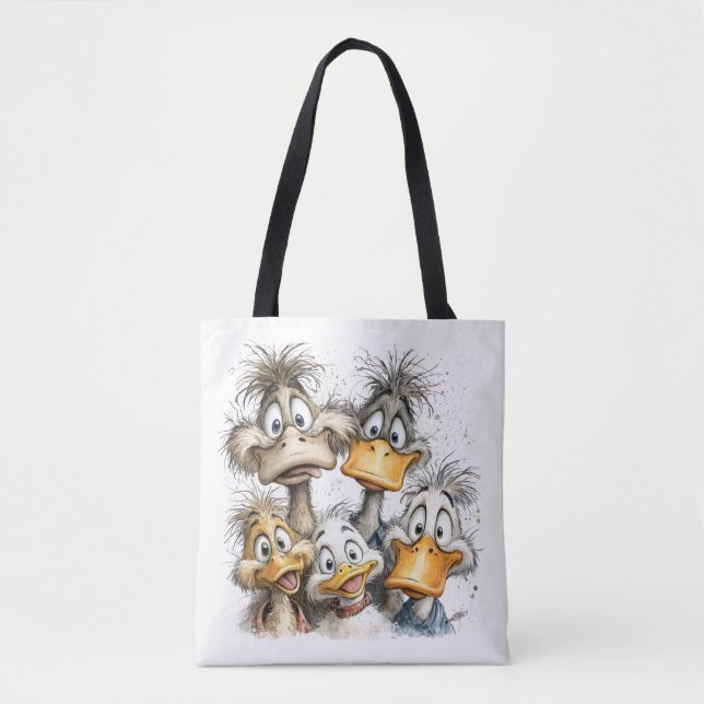 Whimsical ducks tote bag (Front)
