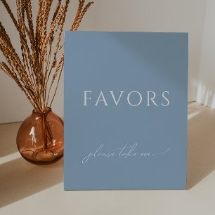 Whimsical Dusty Blue Baby Shower Favours Pedestal Sign