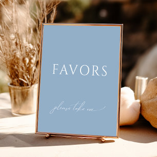 Whimsical Dusty Blue Baby Shower Favours Sign