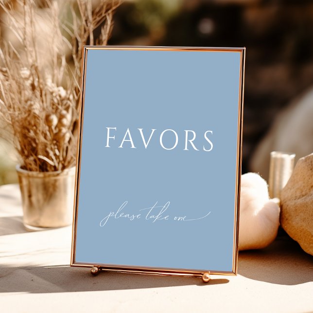 Whimsical Dusty Blue Baby Shower Favours Sign (Creator Uploaded)