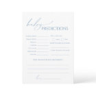 Whimsical Dusty Blue Baby Shower Predictions Card