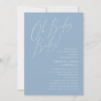 Whimsical Dusty Blue Oh Baby Baby! Joint Shower