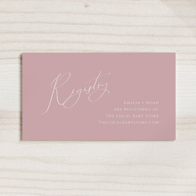Whimsical Dusty Rose Baby Registry Enclosure Card (Creator Uploaded)