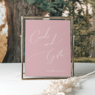 Whimsical Dusty Rose Baby Shower Cards and Gifts Poster