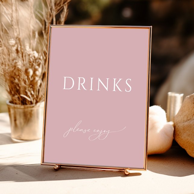 Whimsical Dusty Rose Baby Shower Drinks Sign (Creator Uploaded)