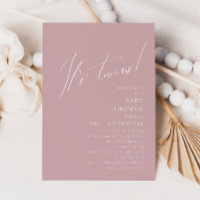 Whimsical Dusty Rose It's Twins Baby Shower