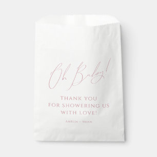 Whimsical Dusty Rose Oh Baby Shower Thank You Favour Bags