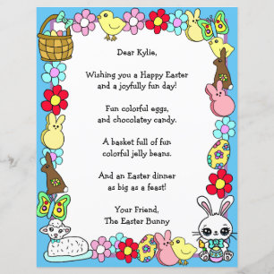 Whimsical Easter Bunny and Poem Kid's Letter Game