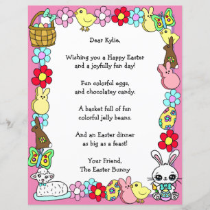 Whimsical Easter Bunny and Poem Kid's Letter Game