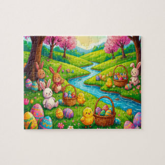 Whimsical Easter Bunny & Friends Puzzle