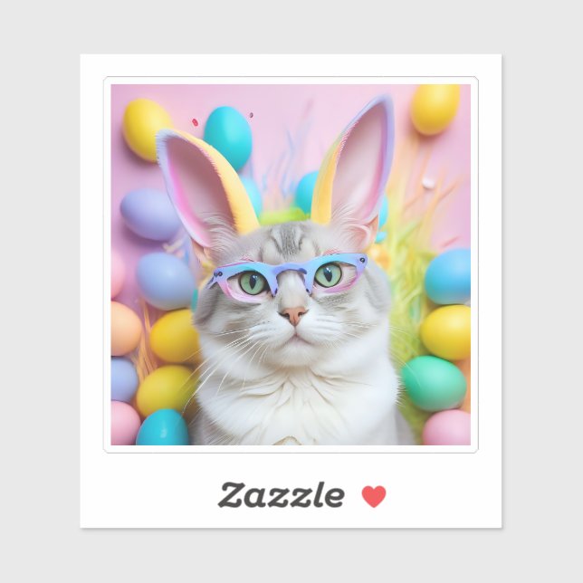 Whimsical Easter Cat with Bunny Ears (Sheet)