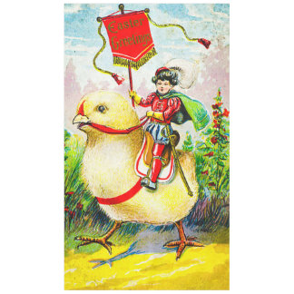Whimsical Easter Greetings: Rider on Giant Chick Tablecloth