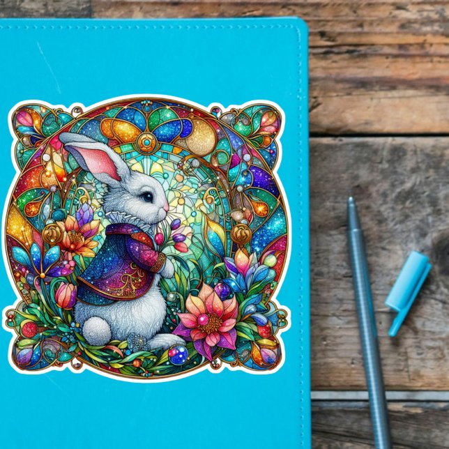 Whimsical Easter Rabbit Stained Glass  (Creator Uploaded)