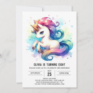 Whimsical Editable Horse Birthday Invitation