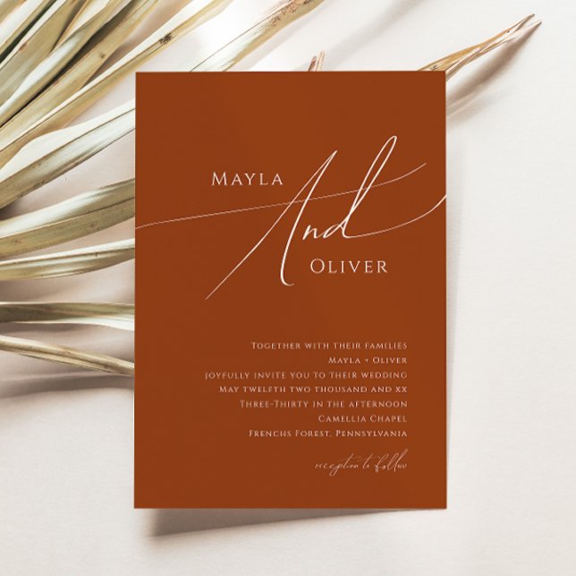 Whimsical Elegant Desert | Terracotta Wedding Invitation (Creator Uploaded)