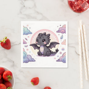 Whimsical Elegant Dragon Baby Shower Napkin