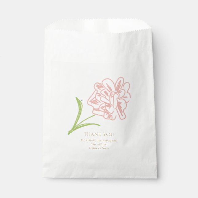 Whimsical & Elegant Floral Wedding Couple  Favour Bags (Front)