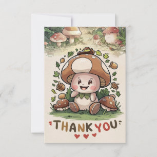 Whimsical Elegant Mushroom Thank You Card 