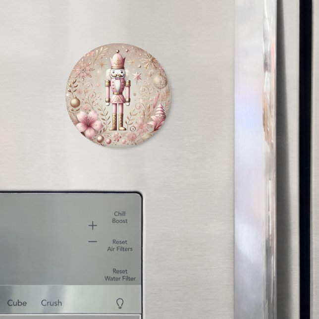 Whimsical Elegant Pink and Gold Pastel Nutcracker  Magnet (In Situ (Fridge))