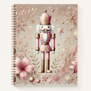 Whimsical Elegant Pink and Gold Pastel Nutcracker Notebook