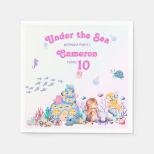 Whimsical Elegant Sweet Under the Sea Mermaid Napkin
