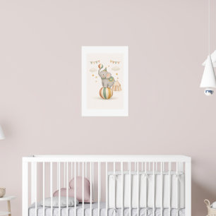 Whimsical Elephant on a ball Poster
