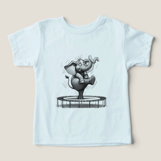 Whimsical Elephant on Trampoline – Cute Playful (Design Front)