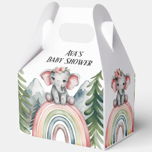 Whimsical Elephant Rainbow Baby Shower Favour Box