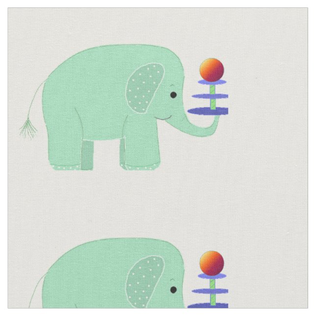 Whimsical Elephants Fabric (Close Up)