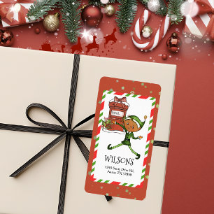 Whimsical Elf Boy Christmas Personalized Address Label