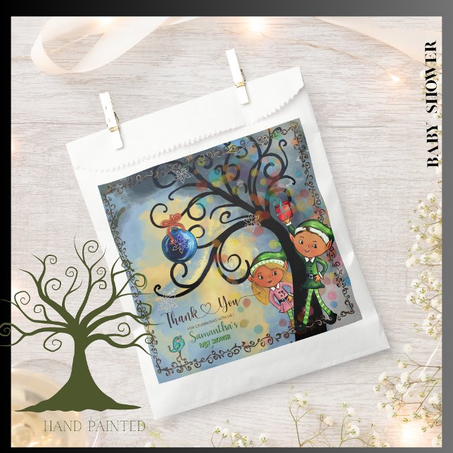 Whimsical Elf Gender Reveal Baby Shower Custom Favour Bags (Whimsical Elf Gender Reveal Baby Shower Custom Favor Bag)