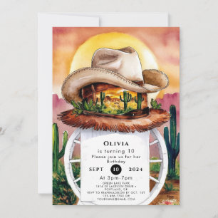 Whimsical Enchanted Cowboy Birthday Invitation