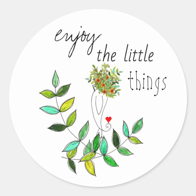 Whimsical Enjoy The Little Things Birdie Stickers (Front)