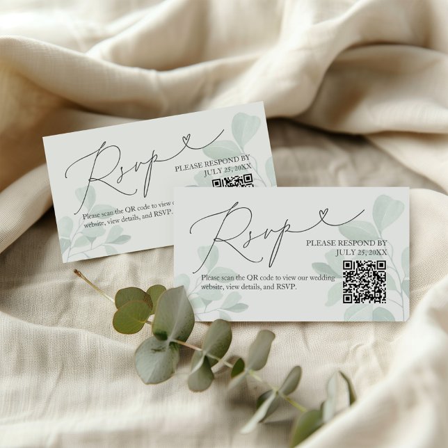 Whimsical Eucalyptus Greenery Wedding RSVP Card (Creator Uploaded)