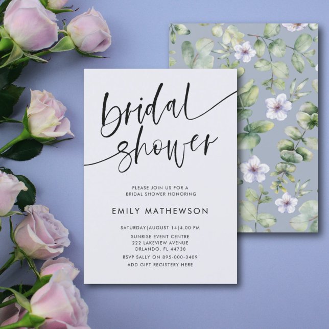 Whimsical Eucalyptus Watercolor Bridal Shower Invi Invitation (Creator Uploaded)