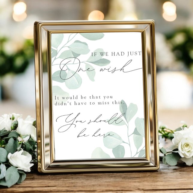 Whimsical Eucalyptus Wedding In Loving Memory Sign (Creator Uploaded)