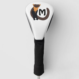 Whimsical European Pine Marten Monogram Golf Head Cover