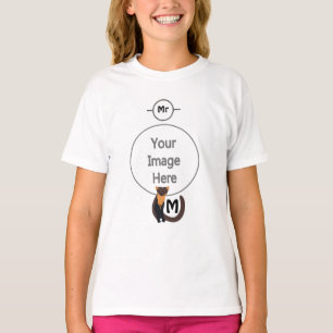 Whimsical European Pine Marten Monogram T-Shirt